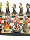 Chess Set -Robin Hood Resin Chessmen on Black/Maple Chess Board