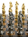 Chess Set - Florence Metal Men on Faux Leather Chess Board