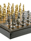 Chess Set - Florence Metal Men on Faux Leather Chest