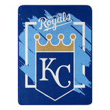 Kansas City Royals Blanket 46x60 Micro Raschel Dimensional Design Rolled