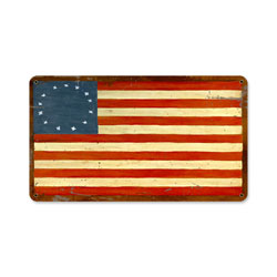 Us Flags 13 Stars Vintage Sign Metal Sign