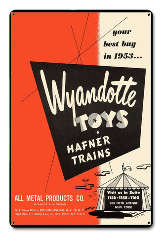 Wyandotte Toys Metal Sign