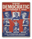 Vote Democratic 1948 12 x 15 Satin Metal Sign