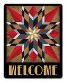 16 Point Star Welcome Metal Sign