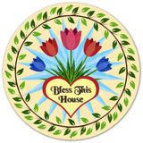 Tulips Hex Sign 36 x 36 Custom Shape Metal Sign