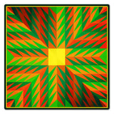 Triangle Quilt Green Orange 24 x 24 Custom Shape Metal Sign