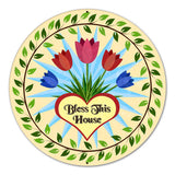 Tulips Hex Metal Sign 18in X 18in Metal Sign