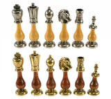 Chess Pieces - Big Staunton Metal and Wood Maple & Golden Rosewood Chess Pieces