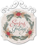 XMAS Seasons Greetings Metal Sign