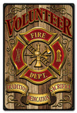 Volunteer Fire Dept Vintage Sign Metal Sign