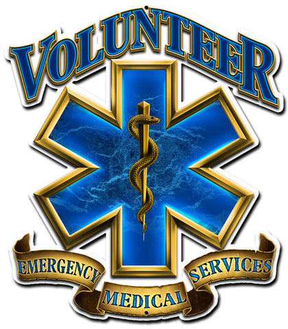 Volunteer Emergency Medical Vintage Sign Metal Sign