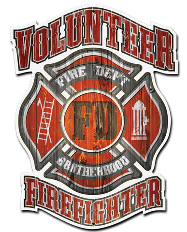 Volunteer Fire Department Vintage Sign Metal Sign