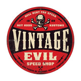 Vintage Evil Red Skull Vintage Sign Metal Sign