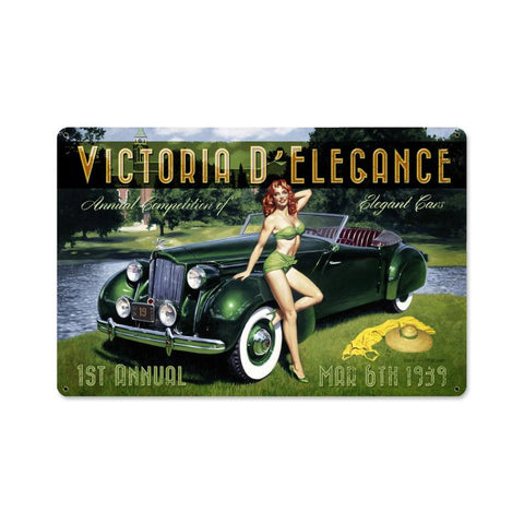 Victoria D Elegance Vintage Sign Metal Sign