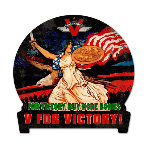 V For Victory Vintage Sign Metal Sign