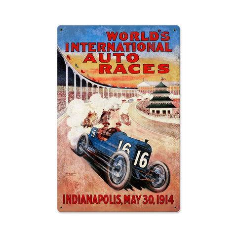 Worlds Races Vintage Sign Metal Sign