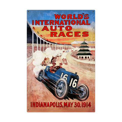 Worlds Races Vintage Sign Metal Sign