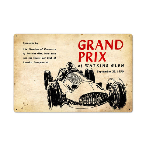 Watkins Glen Grand Prix Vintage Sign Metal Sign