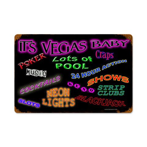 Vegas Baby Vintage Sign Metal Sign