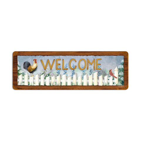 Welcome Rooster Vintage Sign Metal Sign