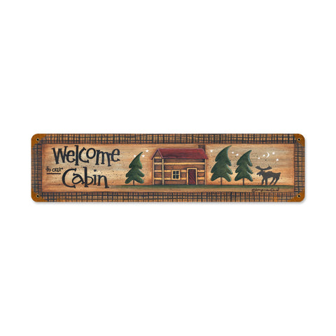 Welcome Cabin Vintage Sign Metal Sign