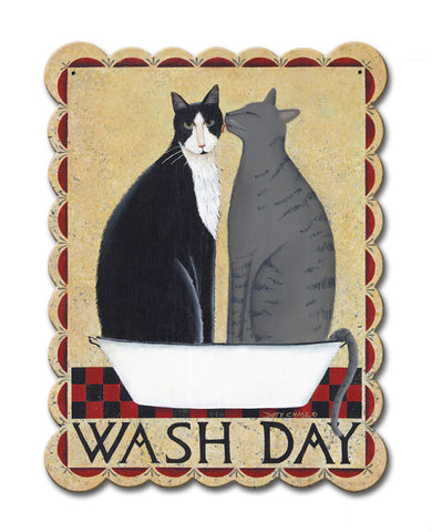 Wash Day Cats Vintage Sign Metal Sign