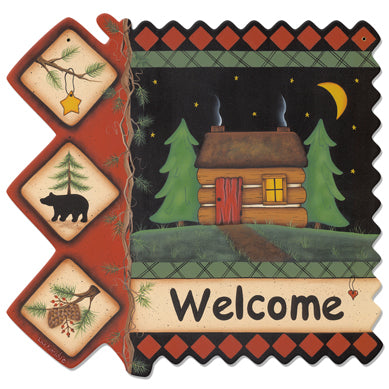 Welcome Cabin Vintage Sign Metal Sign