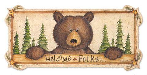 Welcome Folks Vintage Sign Metal Sign