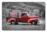 Truck Flag Vintage Sign Metal Sign