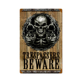 Trespassers Beware Vintage Sign Metal Sign