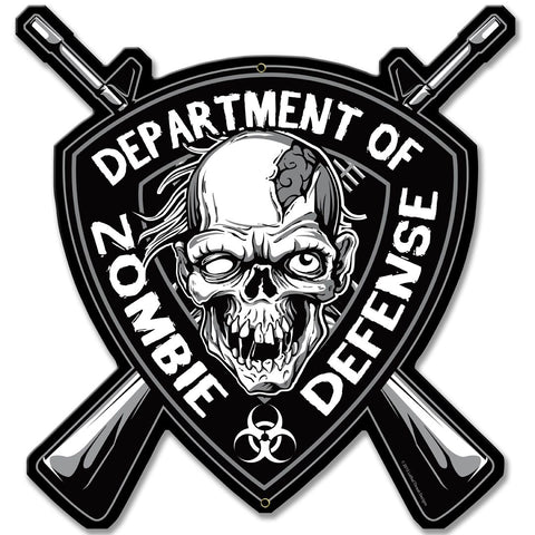 Zombie Defense Vintage Sign Metal Sign