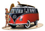 VW Surfer Girl Cut-out Metal Sign