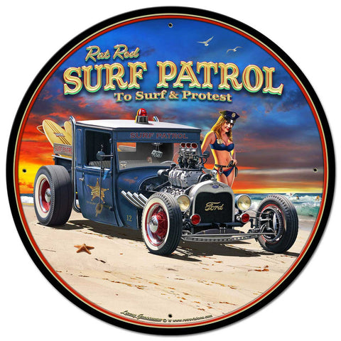 1929 Rat Rod Surf Patrol Vintage Sign Metal Sign