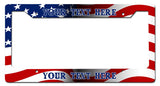 US Flag  License Frame Vintage Sign - Personalized Metal Sign