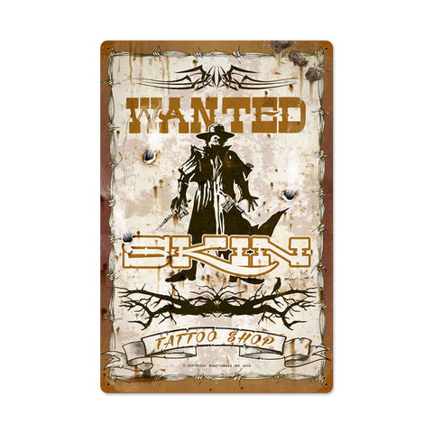 Wanted Skin Poster Vintage Sign Metal Sign