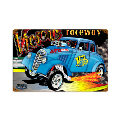 Vicious Raceway Vintage Sign Metal Sign