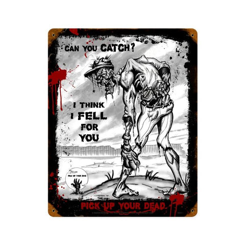 Zombie Can You Catch Vintage Sign Metal Sign