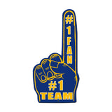 #1 Team Finger Blue Yellow Metal Sign