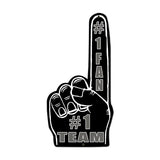 #1 Team Finger Black White Metal Sign