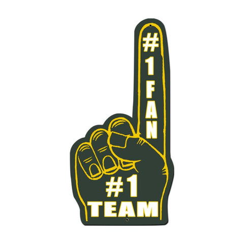 #1 Team Finger Green Yellow Metal Sign