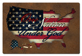 USA Flag Pledge Cutout Vintage Sign Metal Sign