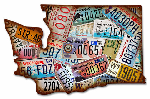 Washington State License Plates Vintage Sign Metal Sign