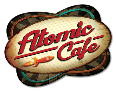 Atomic Cafe Vintage Sign Metal Sign