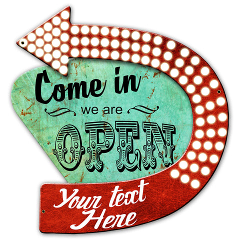 We Are Open 22 X 22 vintage metal sign Metal Sign