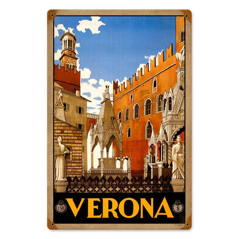 Verona Travel Vintage Sign Metal Sign