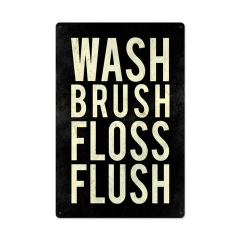 Wash Powder Room Vintage Sign Metal Sign