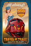 Travel By Train Metal Sign