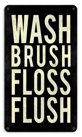 Wash Powder Room Vintage Sign Metal Sign