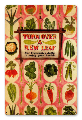 Turn Over A New Leaf Vintage Sign Metal Sign