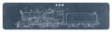 Train Blue Print 4-4-0 Metal Sign